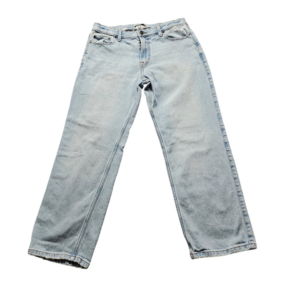 Abercrombie Kids Relaxed Straight Jeans 17/18 Short Light Blue Denim Casual 5144